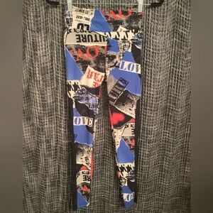 Graphic Mesh Side Leggings Size S (3–5)